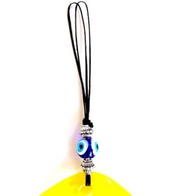 Resim Nazar Boncuklu Sarı Renk Nazar Boncuklu Damla Desen El Yapımı Duvar Süsü 