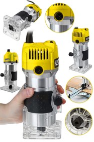 Resim STEİNER Alman 3000 Watt 6 Kademe Devir Ayarlı Formika Traşlama Freze Makinesi 6 mm Pens 
