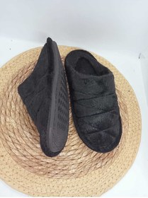 Resim Cross Kadın Siyah Peluş Ev Terlik 