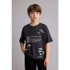 Resim DeFacto New Regular Fit Bisiklet Yaka Kısa Kollu Tişört Erkek Çocuk H5712A826HS 