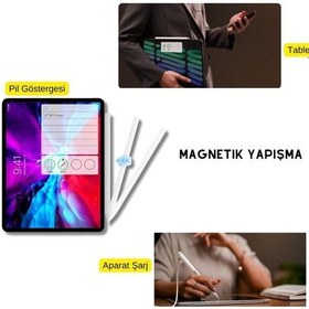Resim Apple Uyumlu iPad, Profesyonel Stylus Kalem Palm Rejection Özellikli Manyetik Şarj Aparatlı Pencil 2 Tablet Kalemi 
