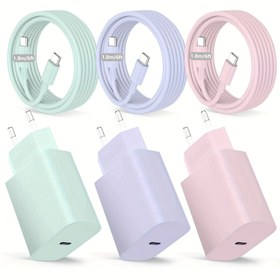 Resim 20W Hızlı Şarj Cihazı Type C, iPhone 16/15 Uyumlu Hızlı Şarj, 182.88cm Uzunlukta Örgülü USB C Kablolu 20W Duvar Şarj Adaptörü - Telefon 15/16 Pro Max/Pro/Plus/Pad Pro/Air ve Android Telefonlar İçin 