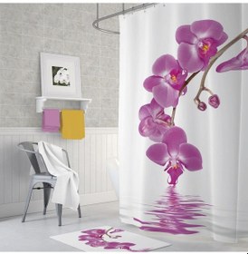Resim Zethome Tropik Orchid Banyo Duş Perdesi Tek Kanat 1X120X200 Çok Renkli 