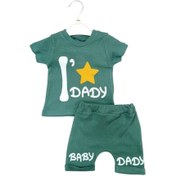 Resim DEFNELİ BEBE Dady Baskılı Şortlu Ikili Takım 