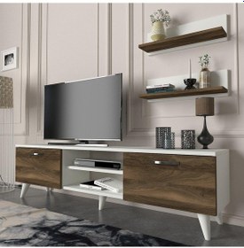 Resim Dekorister Geacles Tv Ünitesi Beyaz-Ceviz 
