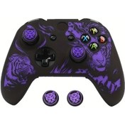 Resim Cloud011 Xbox One S/x İçin Siyah Mor Ralan Laser Oyuklu Kaplan Desenli Kılıf - Şok Emici Kaymaz Tutucu 