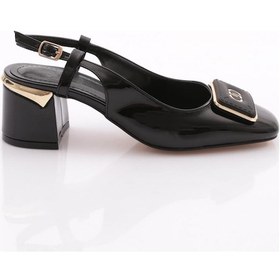 Resim Dgn 24118 Kadin Topuklu Ayakkabi 24118-2428-R1645 Siyah Rugan 