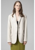 Resim Bej Dericlub Wm005 Blazer Kadın Deri Ceket 