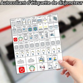 Resim Elektrik Paneli Etiket Çıkartmaları, 57 Sayfa Set, Hatırlatma Stickerları, Kolay Tanıtım Etiketleri, Pratik Kimlik Etiketi Kiti - Fransızca Dili 