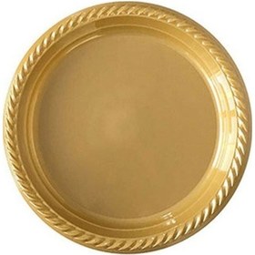 Resim Plastik Tabak 22 Cm 25'li - Altın 