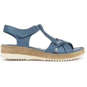 Resim Ziya, Kadın Hakiki Deri Sandalet 1511051z011 Mavi 1511051z011 210 Mavi 