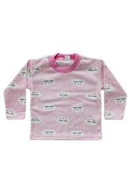 Resim by BebekOdam Kız Bebek Bulut Desenli Alt Üst Pembe 2'li Pijama Takım 