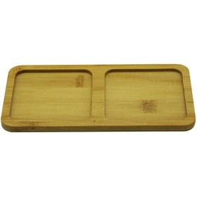 Resim DİKDÖRTGEN - 2 BÖLMELİ - 10X19.5CM AHŞAP BAMBU YAĞDANLIK ALTLIK (5250) 