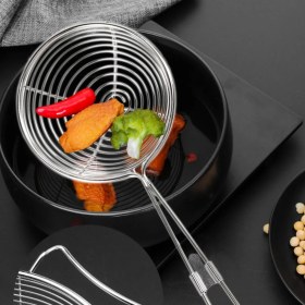 Resim Sagrado Parçalı Yuvarlak Güveç Süzgeci Seti-Paslanmaz Çelik Asya Shabu-Shabu-Shabu Örümcek Sıyırma Kaşık Seti, Örgü Kaşık (Yurt Dışından) 