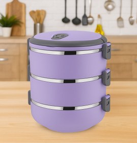 Resim Genel Markalar Freshbox 3 Katlı Sızdırmaz Yemek Termosu Sefer Tası 1,8 Lt Lila 