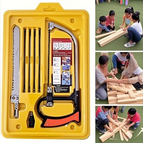 Resim 8’i 1 Arada Çok Amaçlı El Testeresi DIY Çelik Testere Seti - Ahşap, Metal ve Cam İşleri İçin 6 Bıçaklı Model Yapım Tutkunları İçin İdeal Araç 