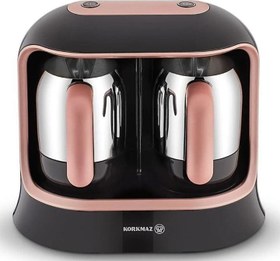 Resim A861-02 Kahvekolik Twin Rose Gold/Siyah Türk Kahve Makinesi 