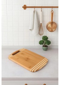 Resim Balsa Bambu Kesme Tahtası-şık Tasarım 24x34 Cm Tex183 Kahverengi 