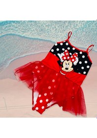 Resim Lolliboomkids Kız Çocuk Puantiye Mickey Balerin Tütü Mayo Yeni Sezon Kırmızı 