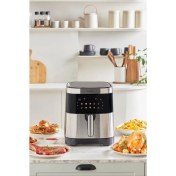Resim 9l Akıllı Renkli Ekran Geniş Hazne Inox Airfryer Gri 