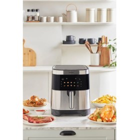 Resim 9l Akıllı Renkli Ekran Geniş Hazne Inox Airfryer Gri 