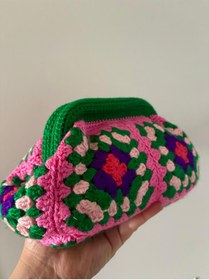 Resim UNİCORNS Burslu Çanta, Kadın El Çantası, El Örgüsü Clutch 