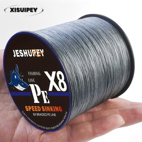 Resim 8-İplik Gri Örgülü PE Hattı Rulosu, 300/500m Pürüzsüz ve Pürüzsüz Hattı, Yem Balıkçılığı, Deniz Balıkçılığı ve Tekne Balıkçılığı İçin Güçlü Çekiş Balıkçılığı Hattı, Balıkçılık Tutkunları Tarafından Sevilir 
