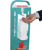 Resim Hediye Sepetim H&S Dezenfektan Standı Pedallı Hazneli Metal Stand 