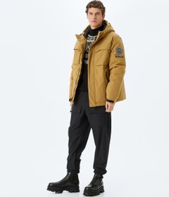 Resim Fermuarlı Etiket Detaylı Cepli Kapşonlu Su İtici Kayak Montu 