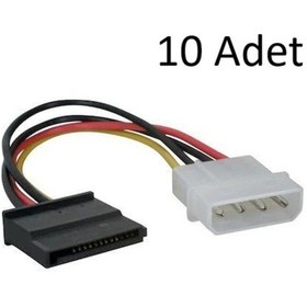 Resim 10 Adet 15cm Sata Power Kablo Hdd Güç Kablosu Sata Molex Çevirici 