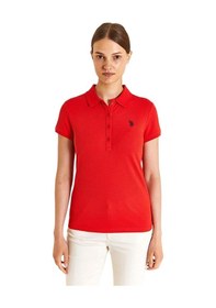 Resim U.S. Polo Assn. Kadın Basic Polo Yaka Tişört Kırmızı 