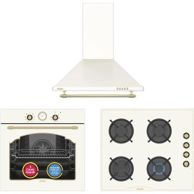 Resim Simfer SB8218 - T3326 - SD8716 Retro Bej 3'lü Ankastre Set 