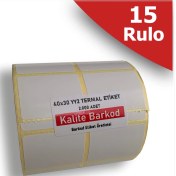 Resim 40X30 Yanyana 2 Li Termal Etiket | 15 Rulo Barkod Etiketi 