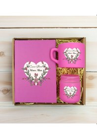 Resim Bk Gift Kişiye Özel İsimli Dtf Anne Temalı Pembe Defter & Kahve Fincanı & Mum Hediye Seti-5, Anneye Hediye, Anneler Günü Hediyesi Kobitmeyencom30805 B 