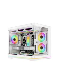 Resim Orion Neon 6x Argb Fan Kumanda Ve Kontrolcü Micro Atx Boş Bilgisayar Kasası Beyaz 
