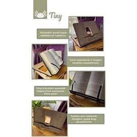 Resim Mena Rise Axolotl Ayarlanabilir Kitap Okuma Standı, Tablet Standı (Meşe) (Safir) 