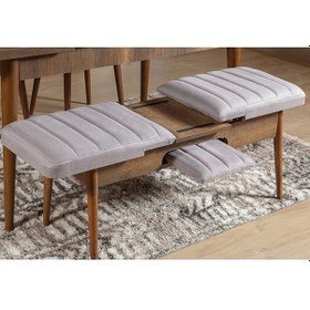 Resim Ahşap Açılır Bench Ceviz Soho Gri 