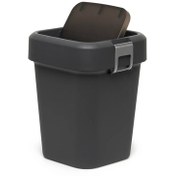 Resim Motek COB-410 Comfort Dustbin 8 Litre Çöp Kovası Siyah-Antrasit 