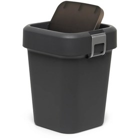 Resim Motek COB-410 Comfort Dustbin 8 Litre Çöp Kovası Siyah-Antrasit 