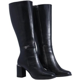 Resim Poletto Hakiki Deri Sıyah Çizme Topuklu 2097 55 Bfl Yk-2063 Siyah 