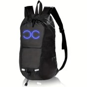 Resim Sesli Sinc Rhythm Işıkları, Ayarlanabilir Omuz Askıları, USB Şarj, Fermuar Kapanışı ile Renkli LED Işıklı Sırt Çantası - Açık Hava Sporları ve Boş Zamanlar için Siyah Sokak Stili Günlük Sırt Çantası, Seyahat Sırt Çantası, Sokak Stili Çanta, Dayanıklı Fermuar Çanta 
