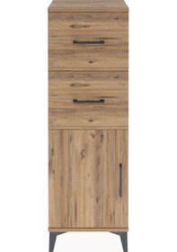 Resim Arges Dolap Tek Raflı 2 Çekmeceli Tek Kapaklı 44x30x134 Çam-çam Çam 