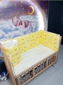 Resim bebek_iklimi 70x130 Bebek Beşik Korumalık Seti Ay Desen 4 Parça 