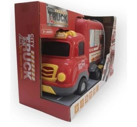 Resim Sürtmeli Müzikli Işıklı Itfaiye Arabalı 17 Parçalı Set 