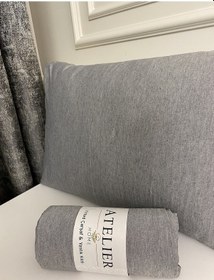 Resim Çift Kişilik Gri Ranforce Lastikli Çarşaf 180x200 