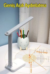 Resim Badem10 2 Adet Şarjlı Led Masa Üstü Lambası 3 Renk Dokunmatik Çocuk Ders Kitap Çalışma Okuma Işığı Gece 9w 