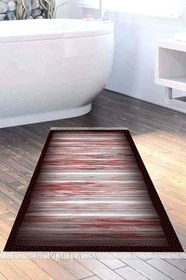 Resim Eko Trend Djt Banyo Paspası Yıkanabilir Kaymaz Taban 1693 Modern 1693-Trend-Banyo, Siyah-Bordo, 50 x 80 
