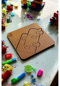 Resim Plywood Ahşap Boyanabilir Çocuklar Puzzle Boya Setli Kamyon 