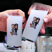 Resim Mahkum ve Polis Karikatürlü İkili Rakı Bardağı Seti 