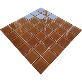 Resim Mutfak Tezgah Arası, Banyo, Havuz, Sauna, Spa ve Iç ve Dış Dekorasyonda Tüm Yüzeyler Için, Sütlü Kahve 30X30 cm. Fileli Kristal Cam Mozaik. ( 1 M2 Fiyatıdır ) 